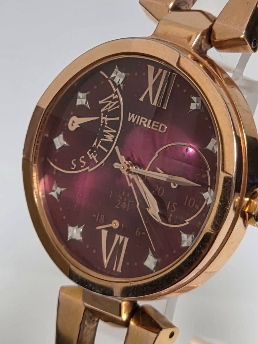Working WIRED Women’s Wristwatch Quartz Rose Gold Cut Glass