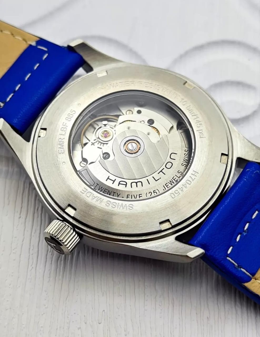 Hamilton khaki field automatic blue dial mens watch