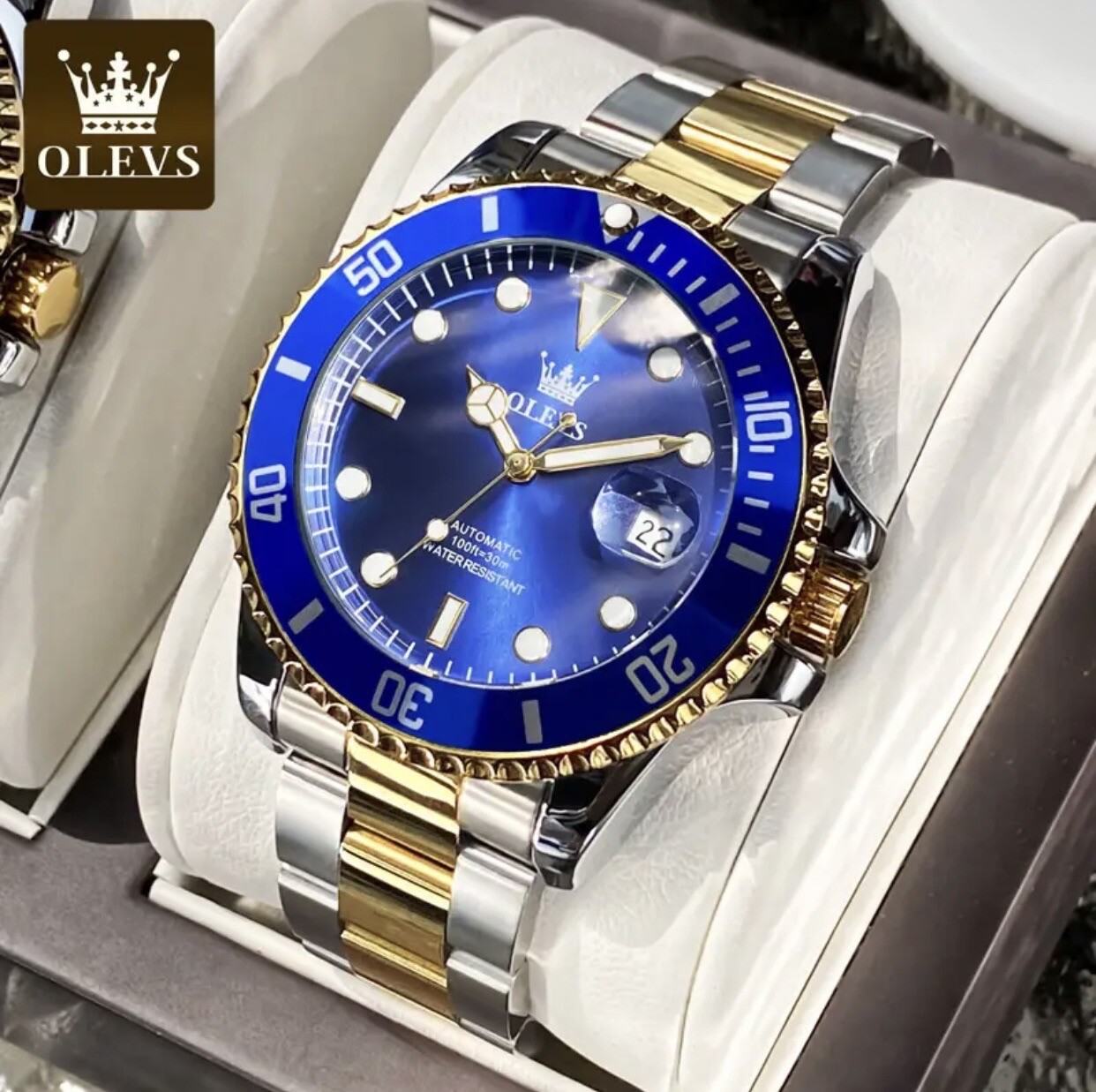 OLEVS Men Mechanical Automatic Watch Luxury Waterproof Luminous Stainless Steel