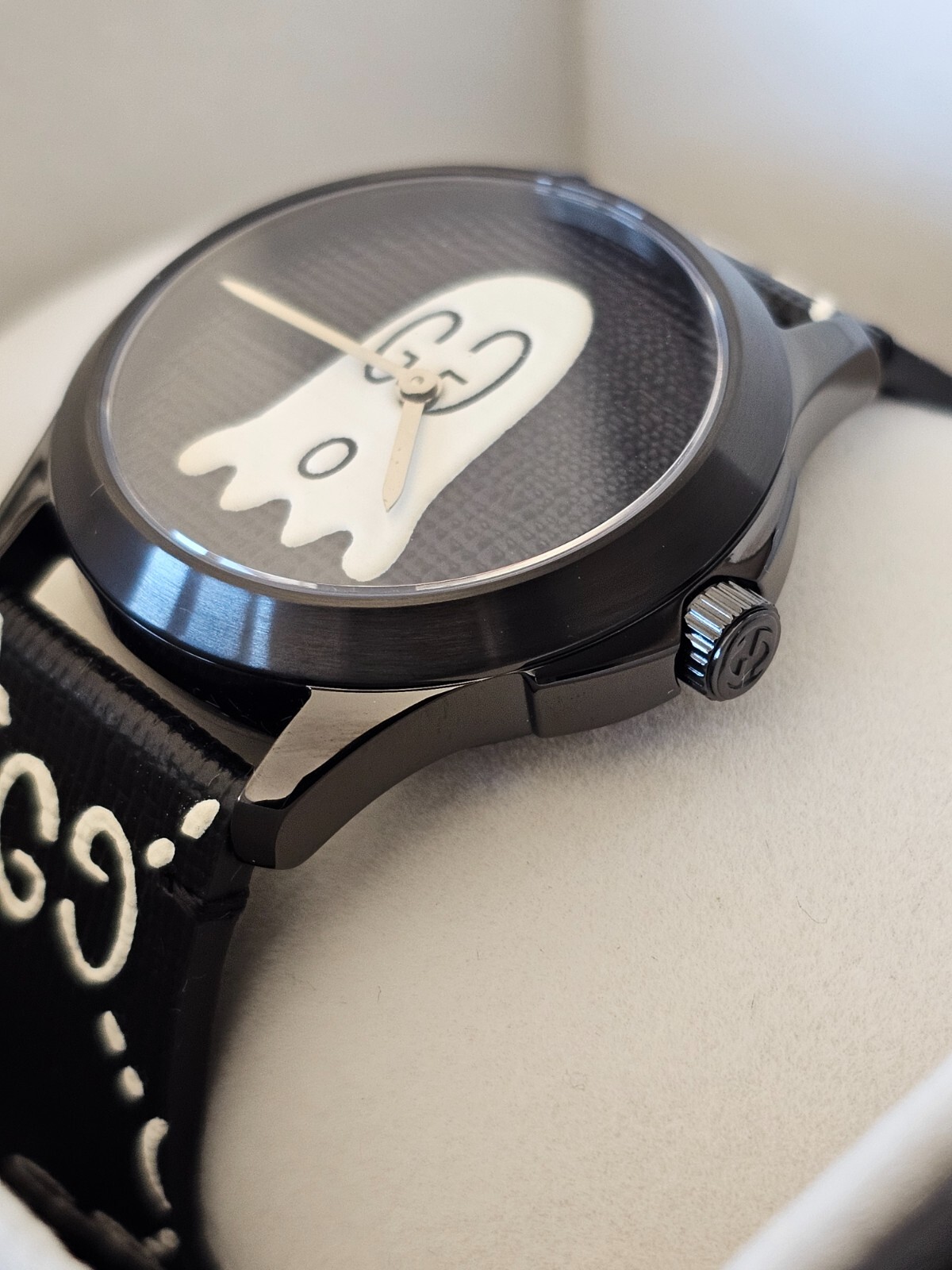 GUCCI TIMELESS GHOST WATCH – YA1264018 – QUARTZ BLACK DIAL LIMITED EDITION – NEW