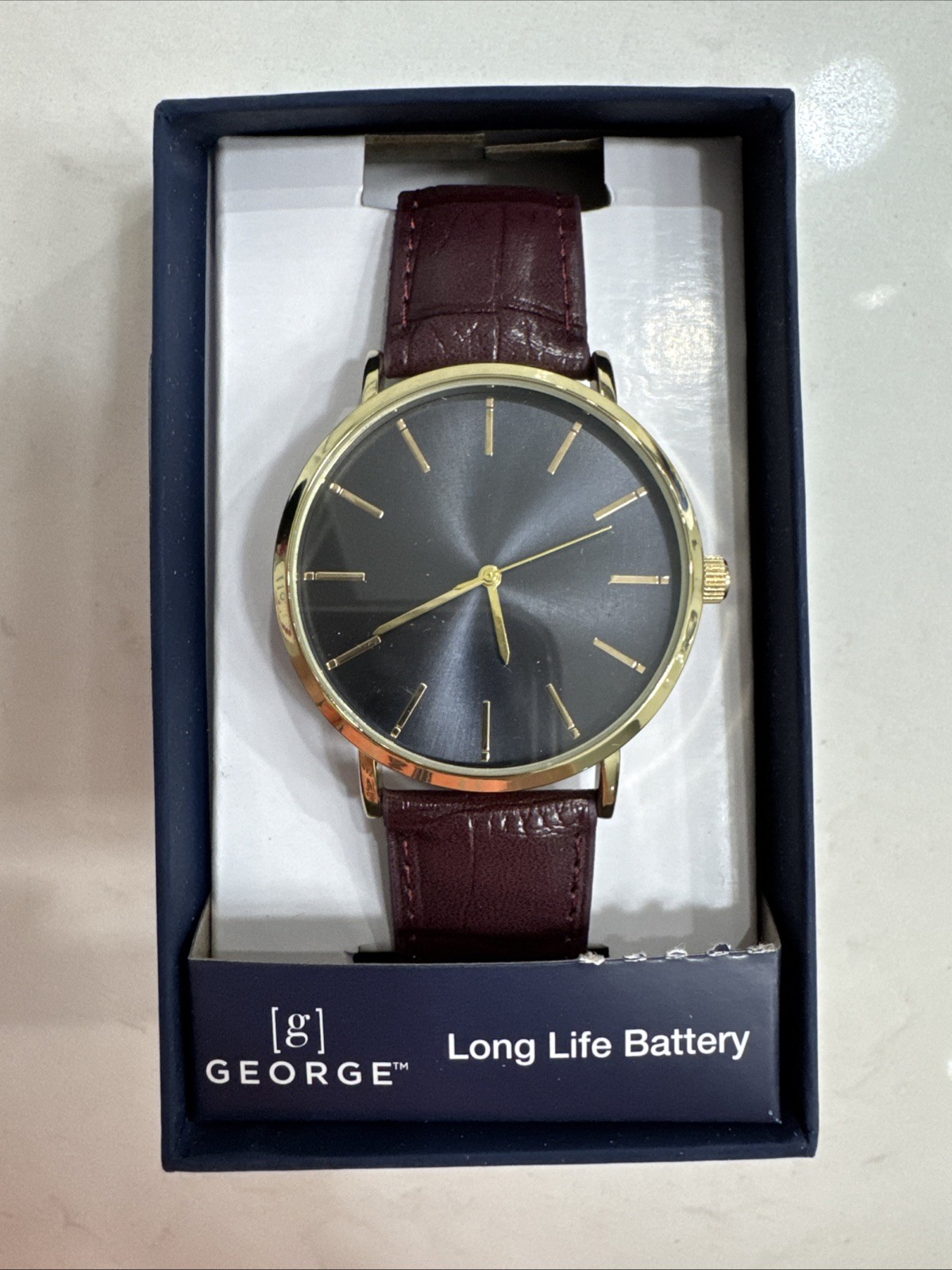 Men’s Watch Leather New But Needs Battery. Not Running. George