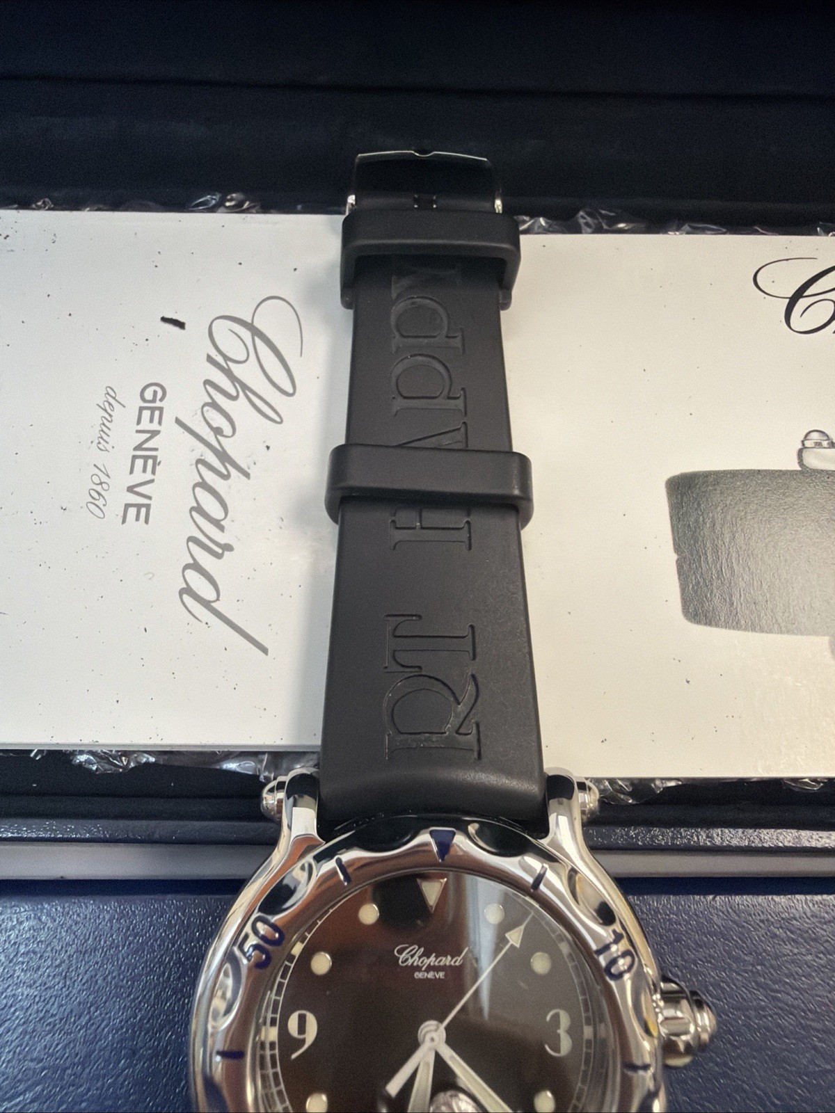 Chopard Happy Fish 38mm Quartz Diamond Stainless Steel Black Dial 28/8347-8
