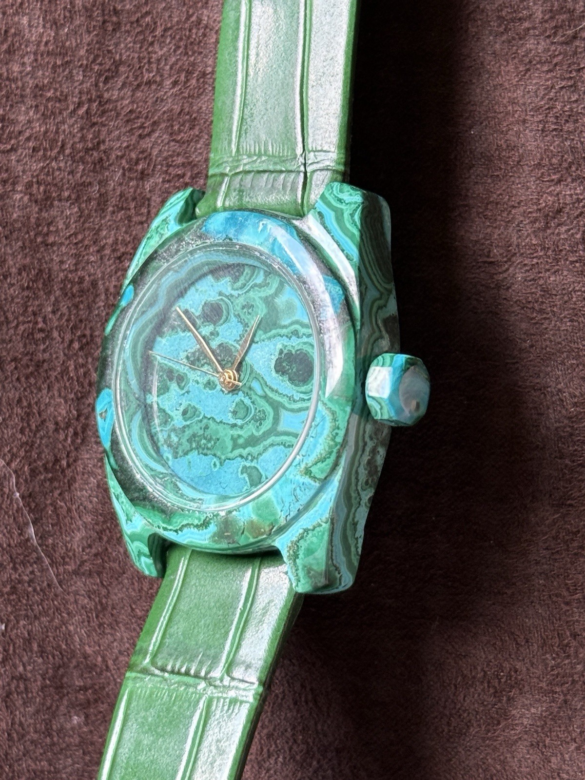 Artisan Stone Watch Handmade from Malachite Chrysocolla | One of a Kind