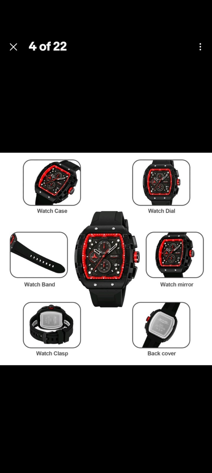 SKMEI Men Rectangle Wristwatch Multifunction Calendar Date Male Quartz Watches