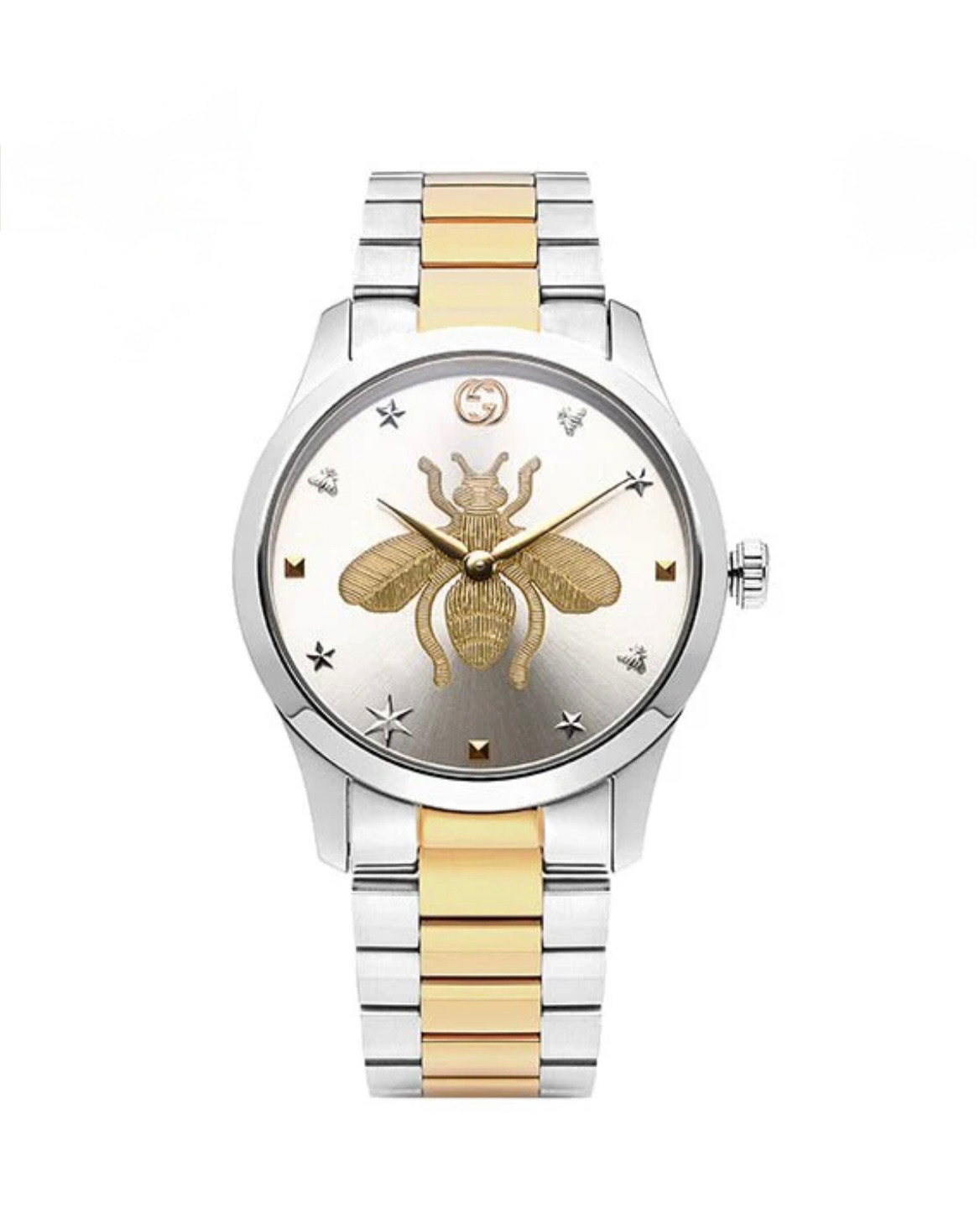 GUCCI Gucci G Timeless Silver Dial Two Tone Steel Strap Watch YA126599 27mm