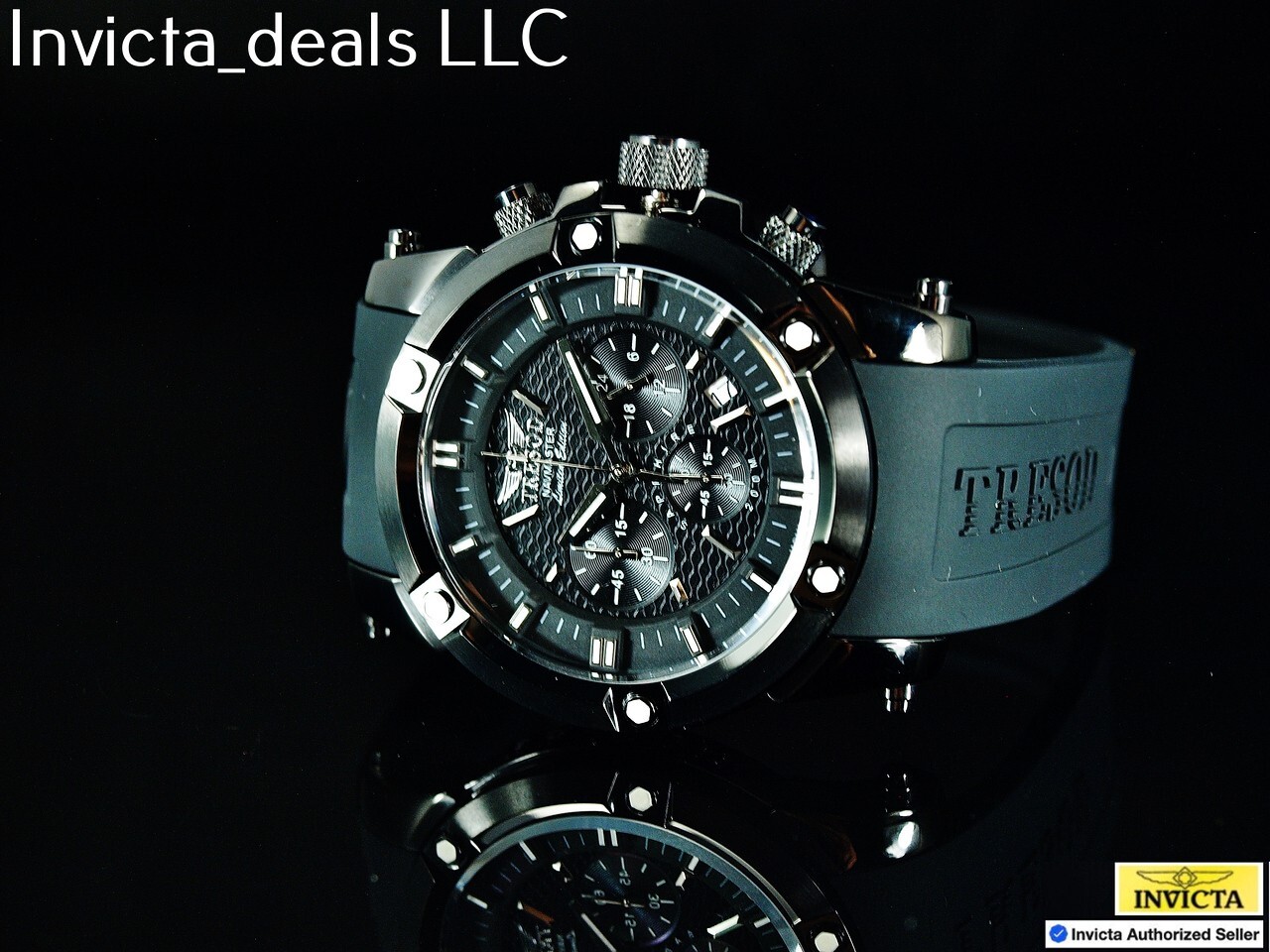 Tresod Men’s NAVMASTER Chronograph COMBAT Black Tone Sapphire Crystal SS Watch