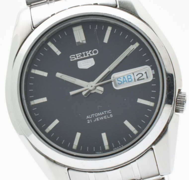 [Exc＋5] SEIKO 5 7S26-01V0 Automatic Men’s Watch Silver Dial Very Clean Japan