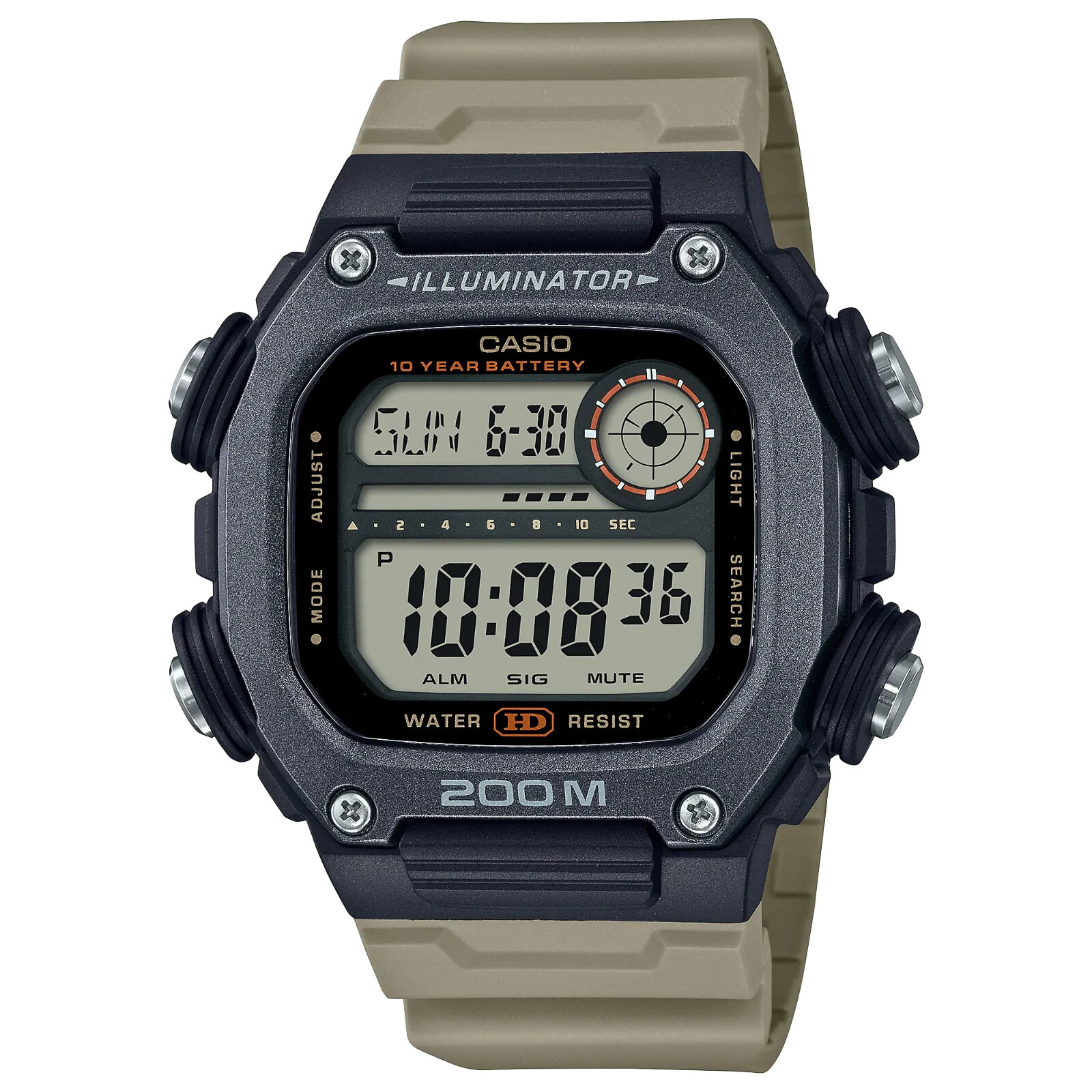 Casio DW291HX-5AV, World Time Watch, 200 Meter WR, 10 Year Battery, Alarm, Date