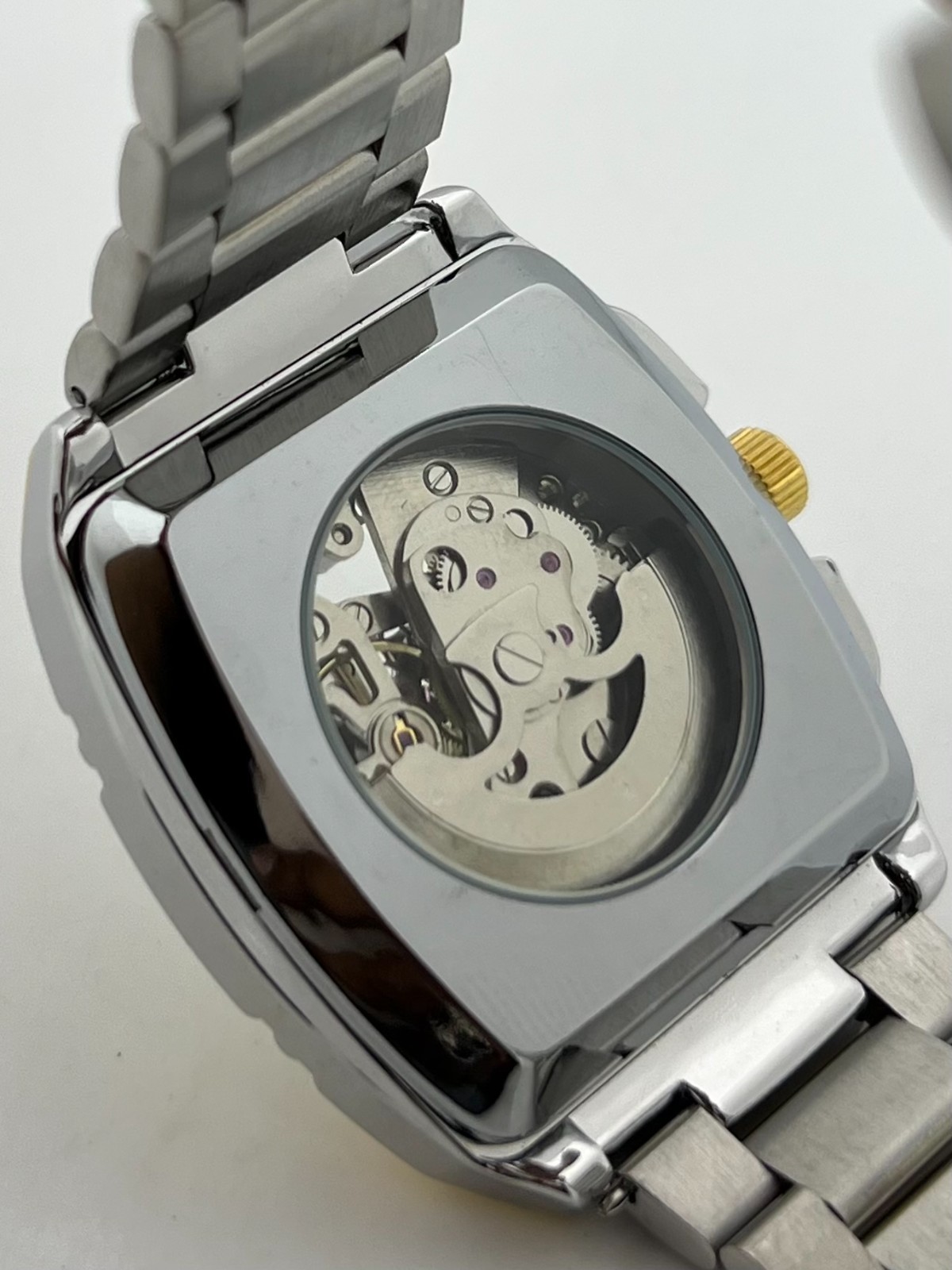 Premium Men’s Versace Dominus Skeleton Automatic White Dial Perfect Wristwatch