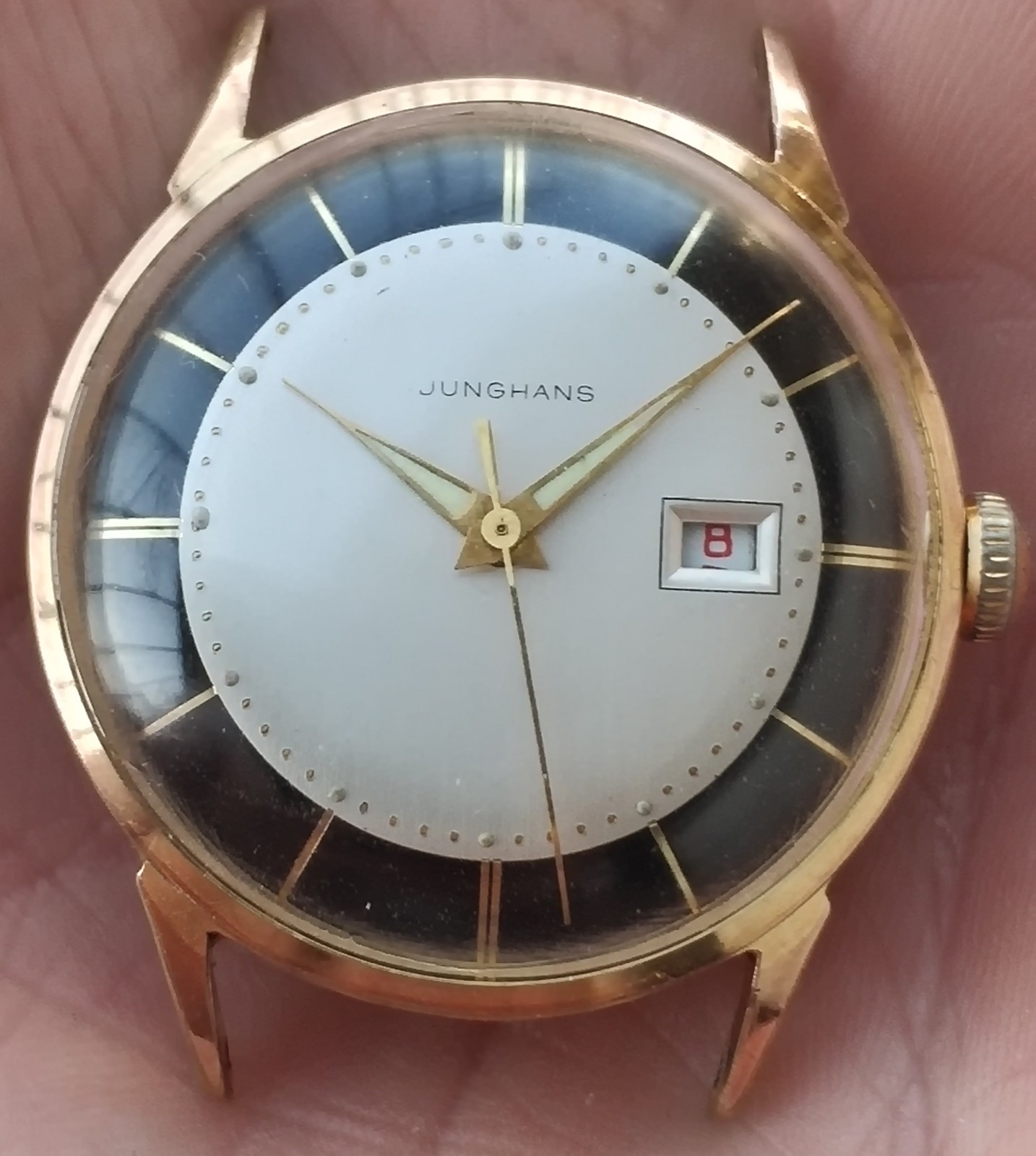Vintage men’s german Junghans two tone dial hand-winding watch cal. 93S1