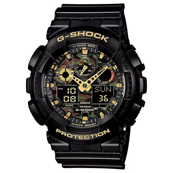 brand new Casio G SHOCK GA 100CF 1A9JF BIG CASE camouflage military 20 ATM water
