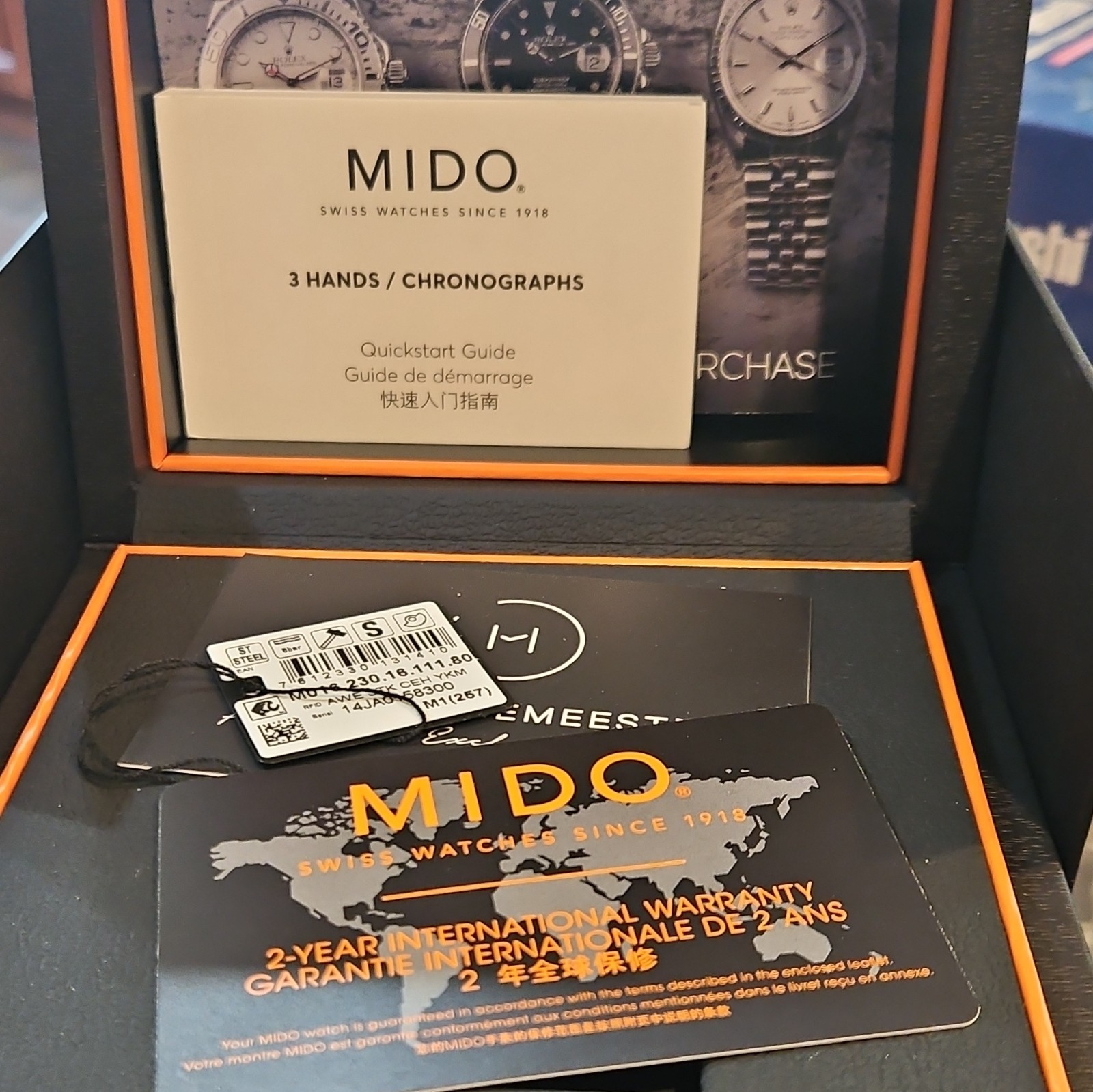 MIDO Commander Automatic Day/Date Swiss Made Silver Dial Black Leather Strap