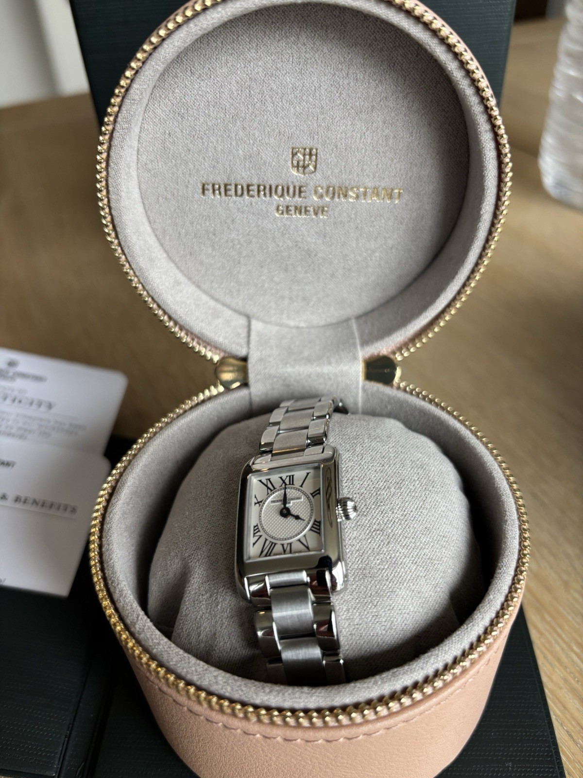 Frédérique Constant Classics Carrée Ladies Quartz Roman Silver Dial Steel Box