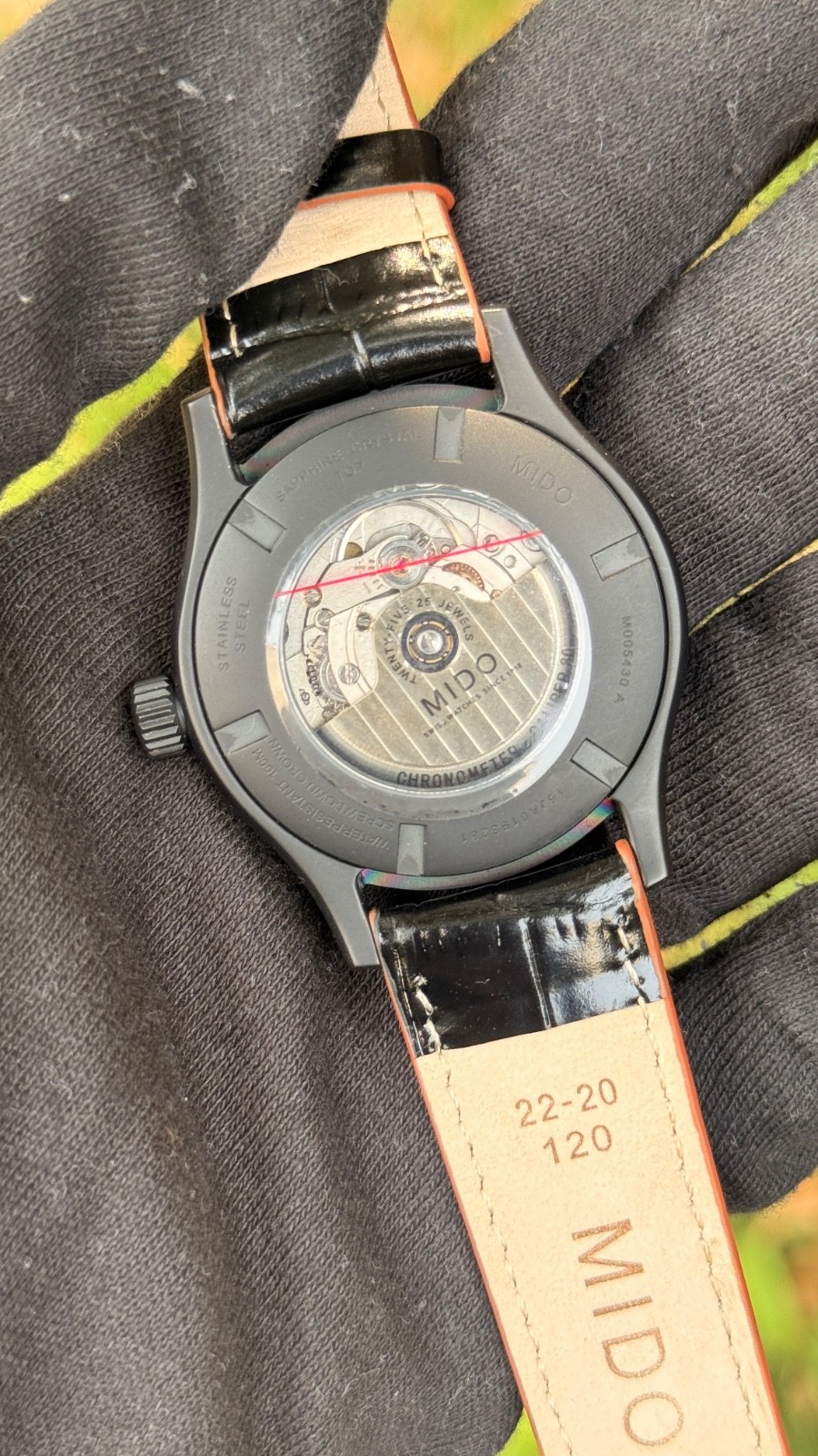 Mido Multifort Day-Date Swiss Automatic Black PVD Orange Dial Day-Date