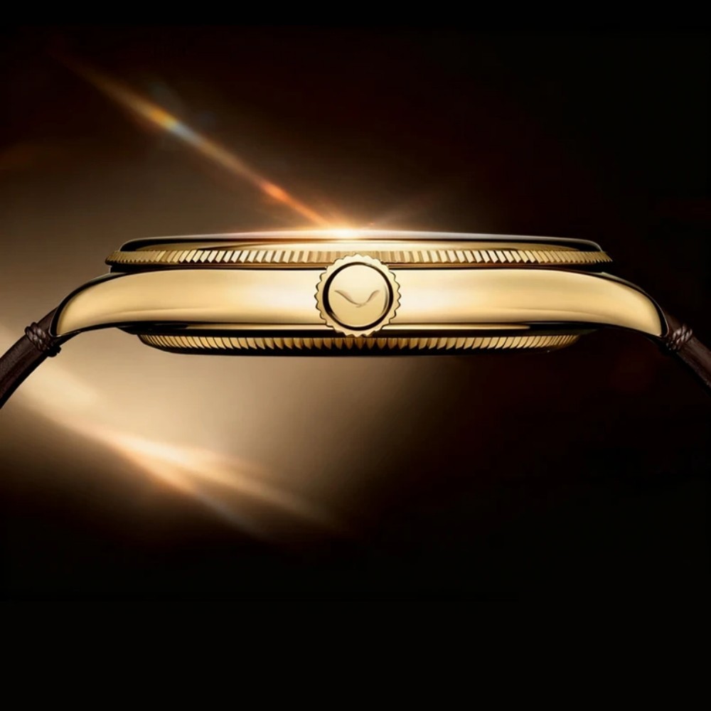 Men’s Automatic Mechanical Watch Sapphire Glass Genuine Leather Strap Waterproof