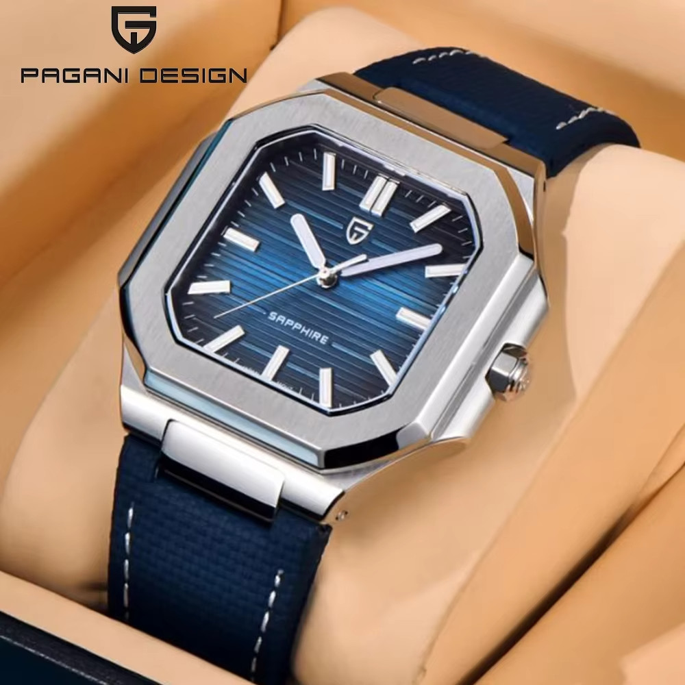 PAGANI DESIGN Quartz Men Watch Stainless Steel Sapphire Glass Luxury Sport