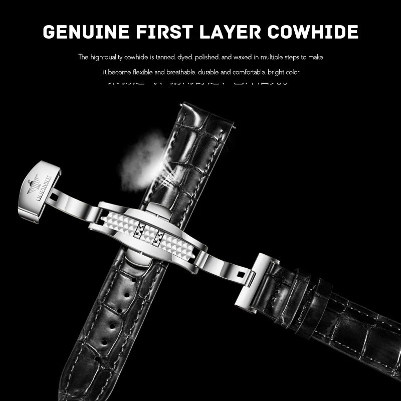 Automatic Mechanical Watch Waterproof Skeleton Luxury Dial Men Men’s Strap