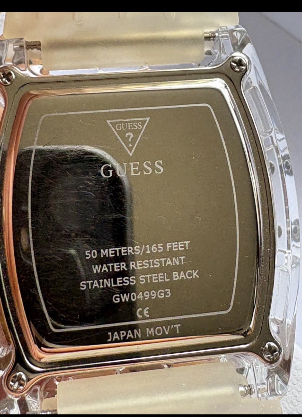 GUESS Phoenix Clear case silicone mans watch new in box