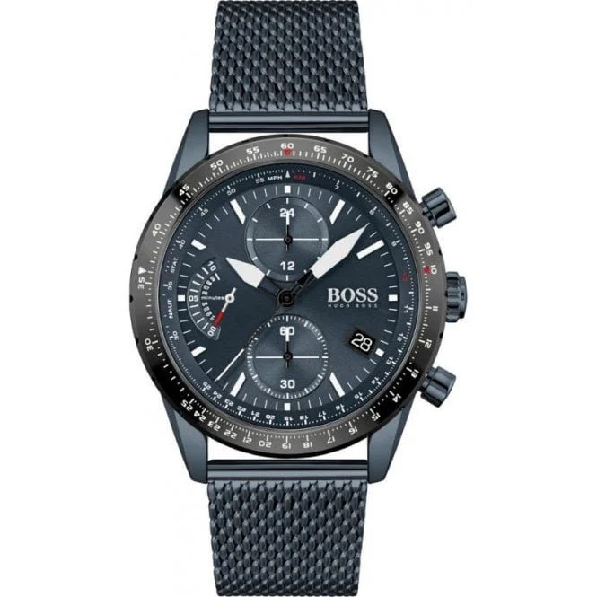 Hugo Boss HB1513887 Mens 1513887 Chronograph Blue Pilot Edition Watch