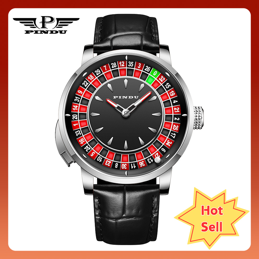 2025 PINDU Men’s automatic mechanical watch case 46mm Button Gambling DishLuxury