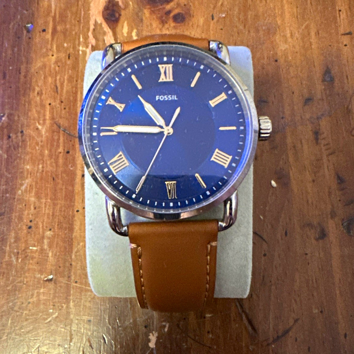 Fossil Men’s Copeland Quartz Stainless Steel and Leather Three-Hand Watch