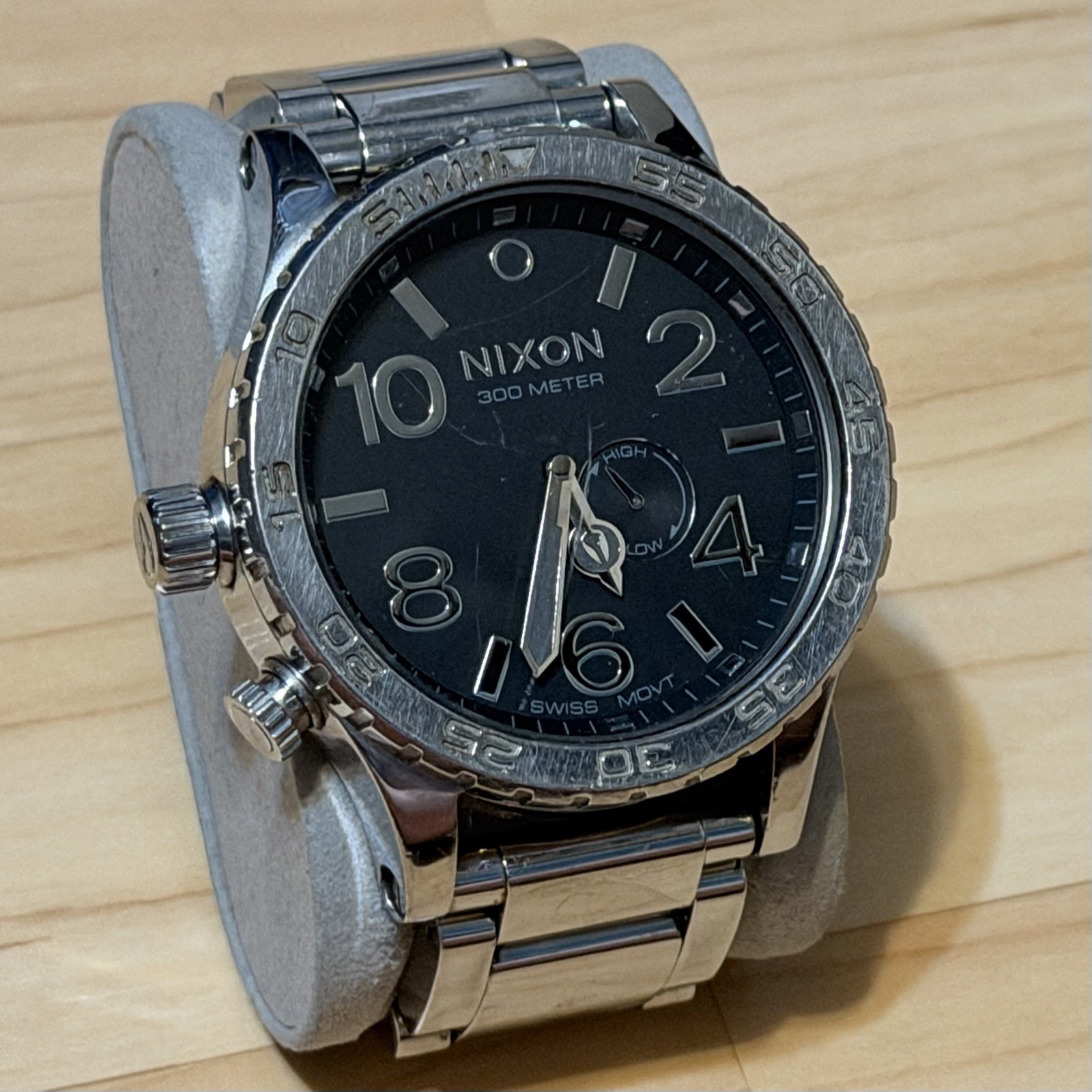 Nixon The 51-30 “Simplify” Black Silver Men’s Surf Analog Tide Watch RUNS READ
