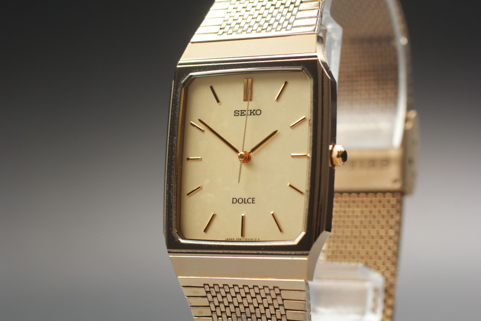 [Near MINT] SEIKO Dolce 5E61-5A00 27mm Tungsten Gold Dial Quartz Men’s Watch