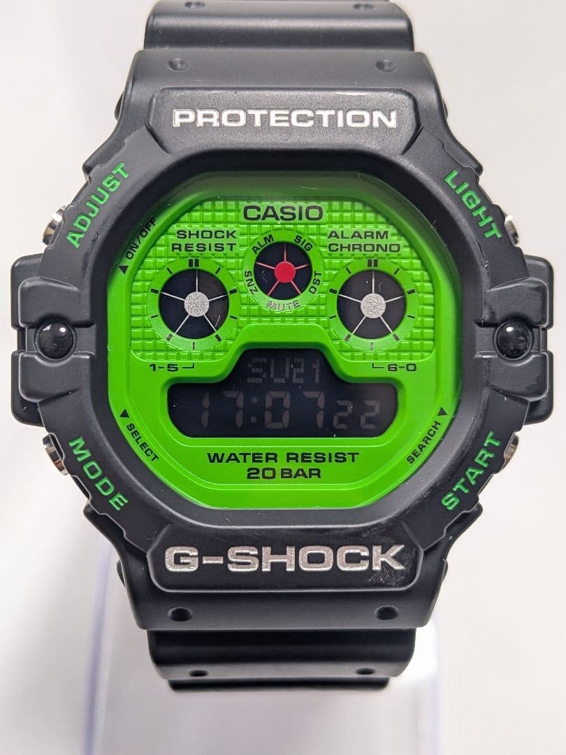CASIO G-SHOCK DW-5900RS-1JF Digital Watch Green Black Used Men’s 46mm Case Japan