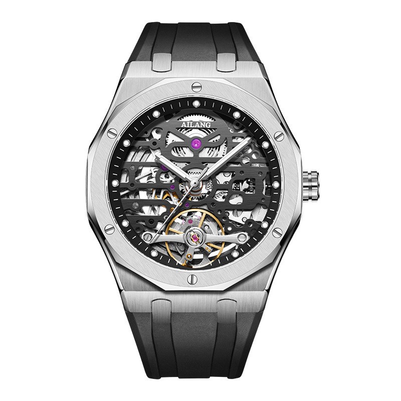 AILANG Luminous Skeleton Sapphire Crystal Tourbillon Automatic Mechanical Watch