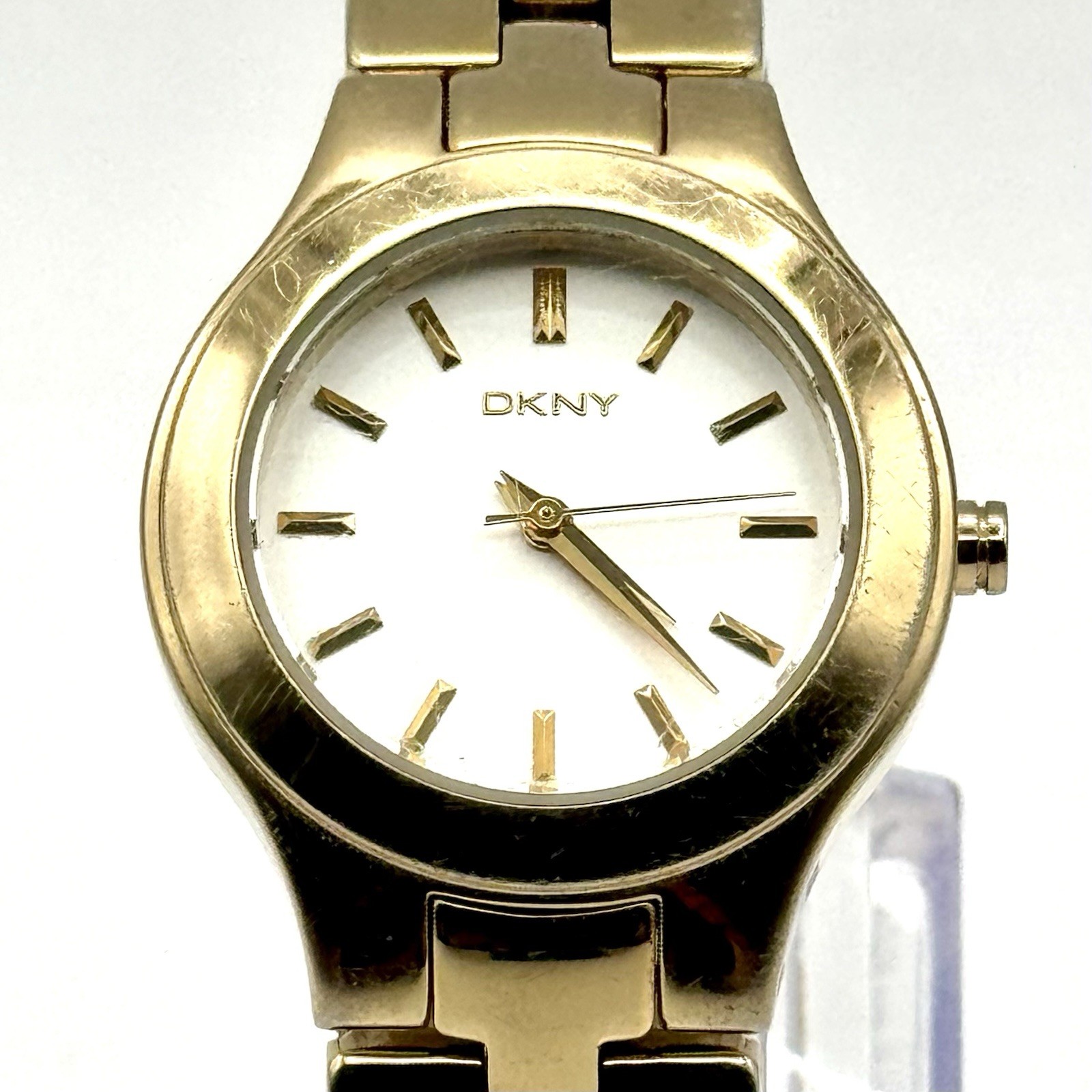 DKNY Watch Gold Tone NY-8286 Womans Designer Fashion Bracelet & Bezel 6.5″ Cuff