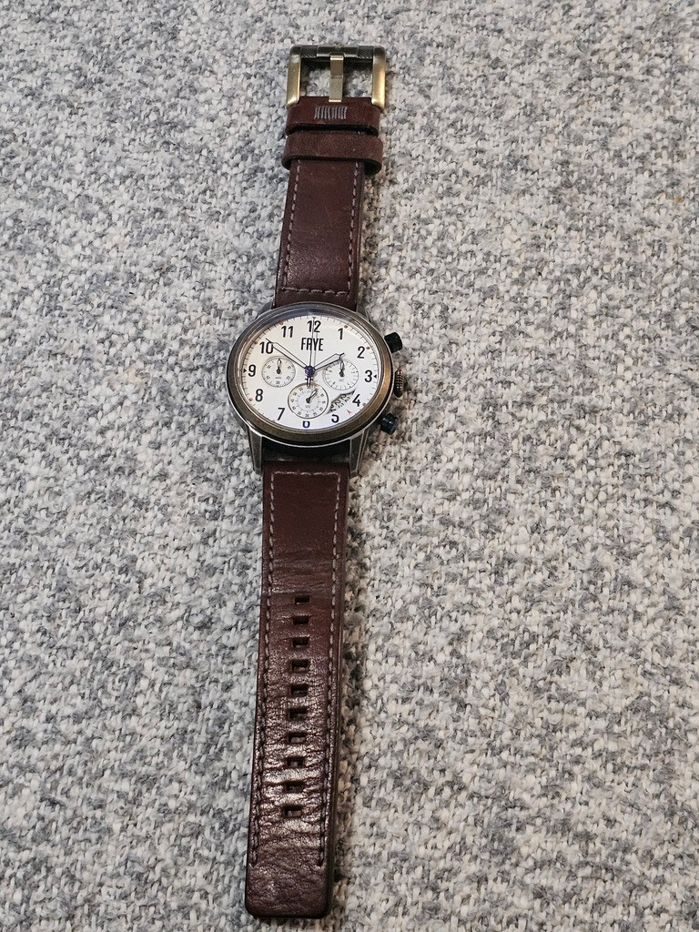 FRYE 37FR-00009-04 Men’s Graham Stainless Steel Brown Leather Strap Watch