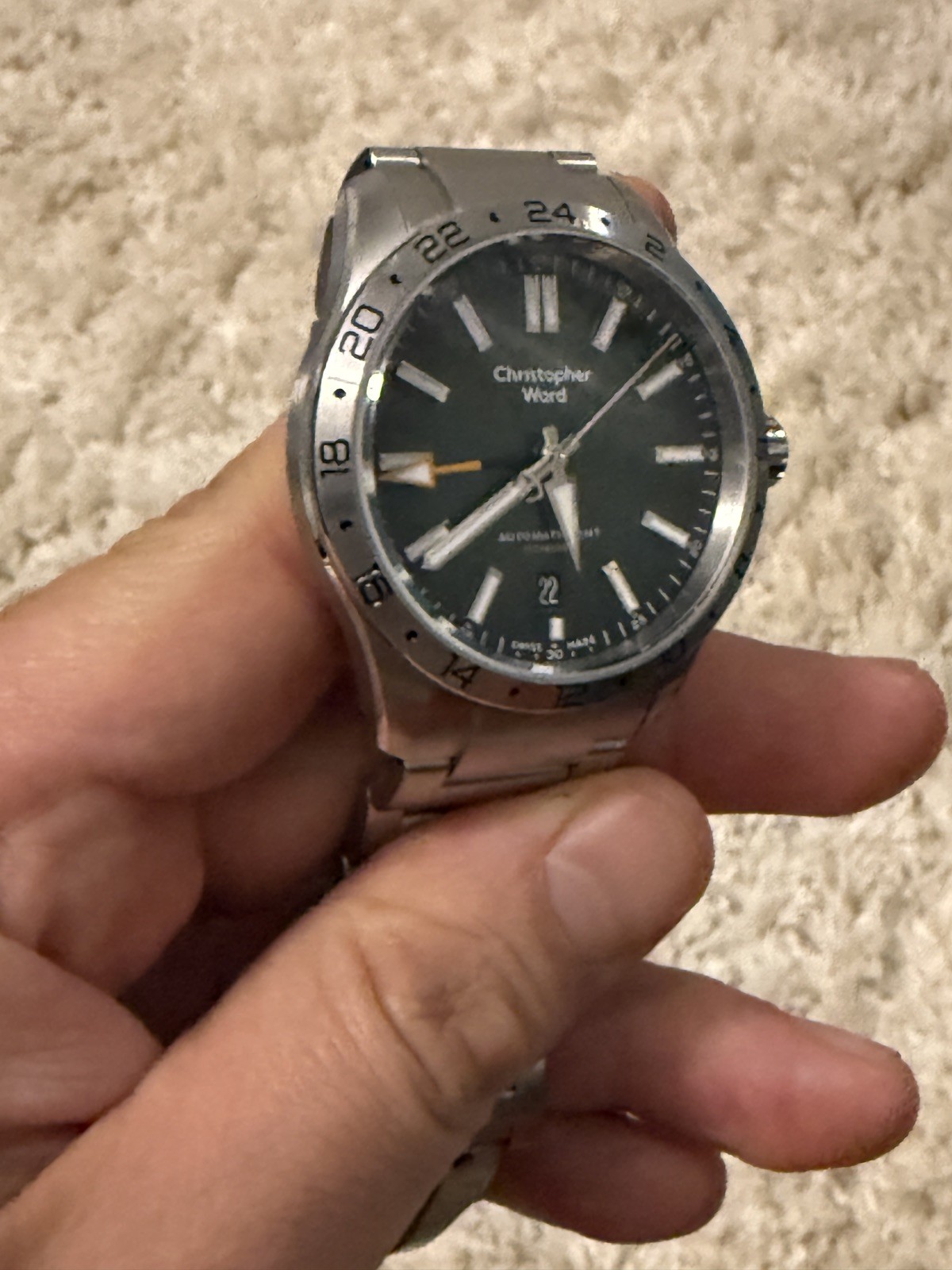 Christopher Ward Sealander GMT C63 39mm Green Dial with Bader Bracelet