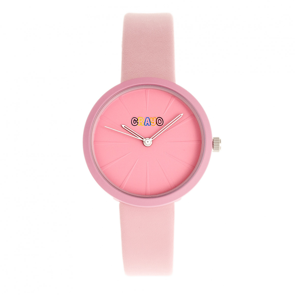 Crayo Blade Pink Leatherette Strap Unisex Watch CRACR5406