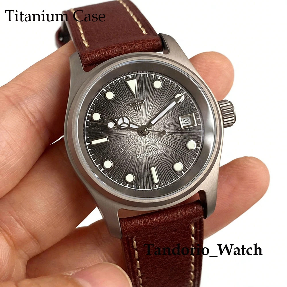 Tandorio 36mm 20ATM Titanium Automatic Pilot Diver Men’s Watch Sapphire Glass