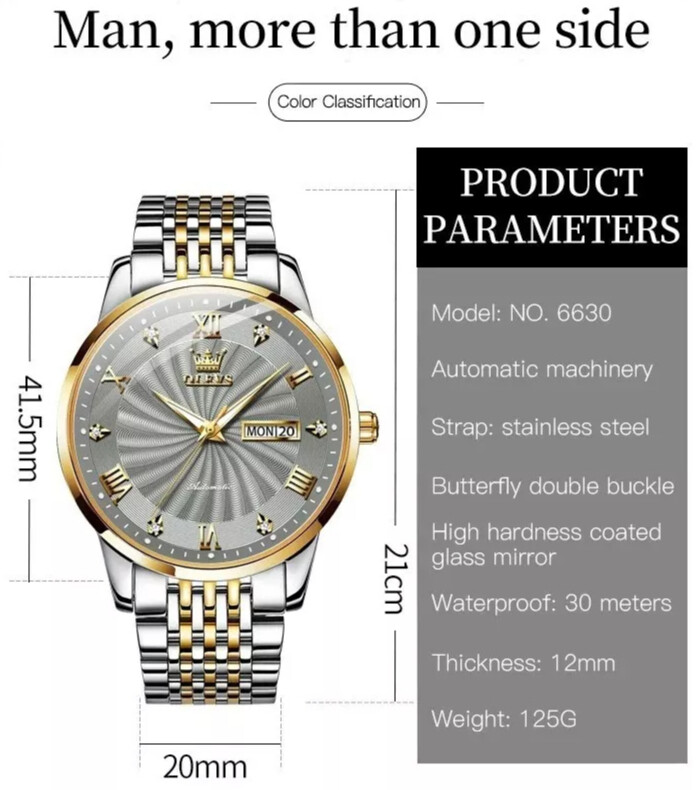 Automatic Mechanical Waterproof Luxury OLEVS Men’s Watch Date Men Strap