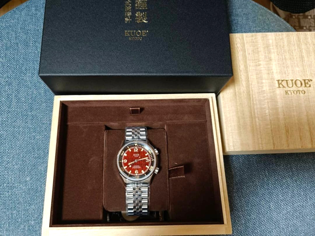 [MINT]KUOE Kyoto SOMBRERO 90-011 Lacquer Hake Red Limited Automatic Watch w/Acc.