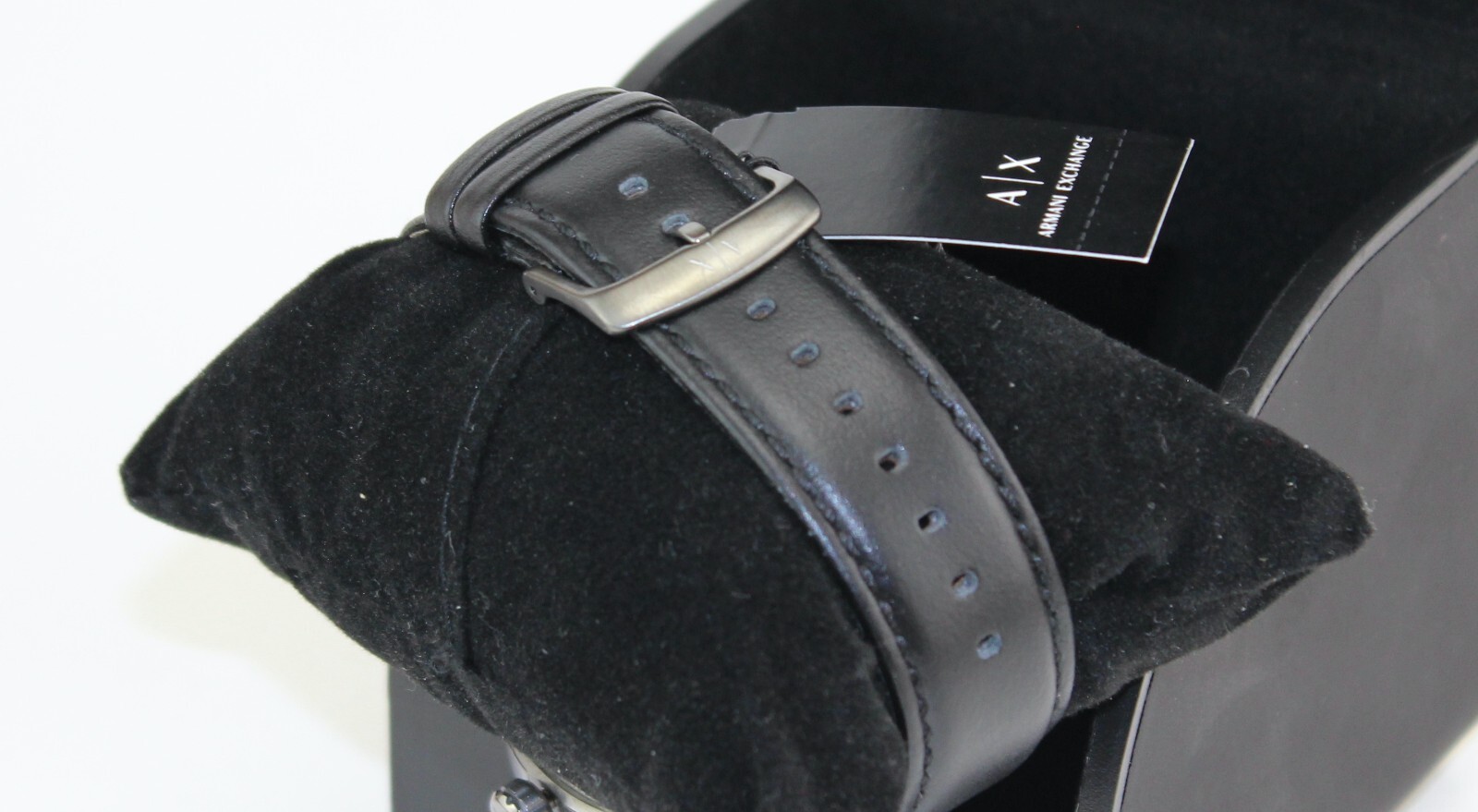 NEW AUTHENTIC ARMANI EXCHANGE MADDOX BLACK GREEN SMOKE LEATHER AX1473 MENS WATCH