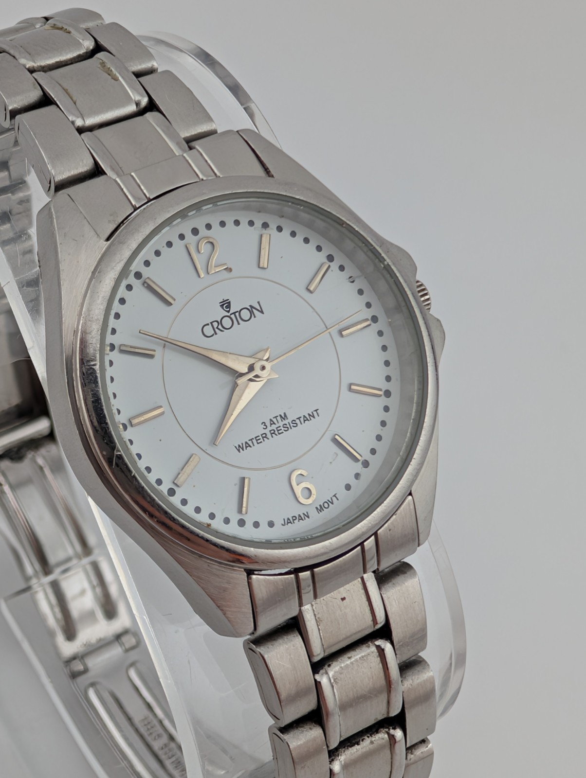 Croton Watch Women 28mm Case 6.5″ Silver Band- New Battery