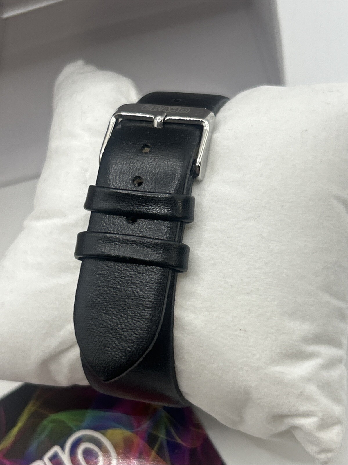 NEW Crayo Splat Black Leatherette Strap Unisex Watch CRACR4101 PURPLE NUMBERS