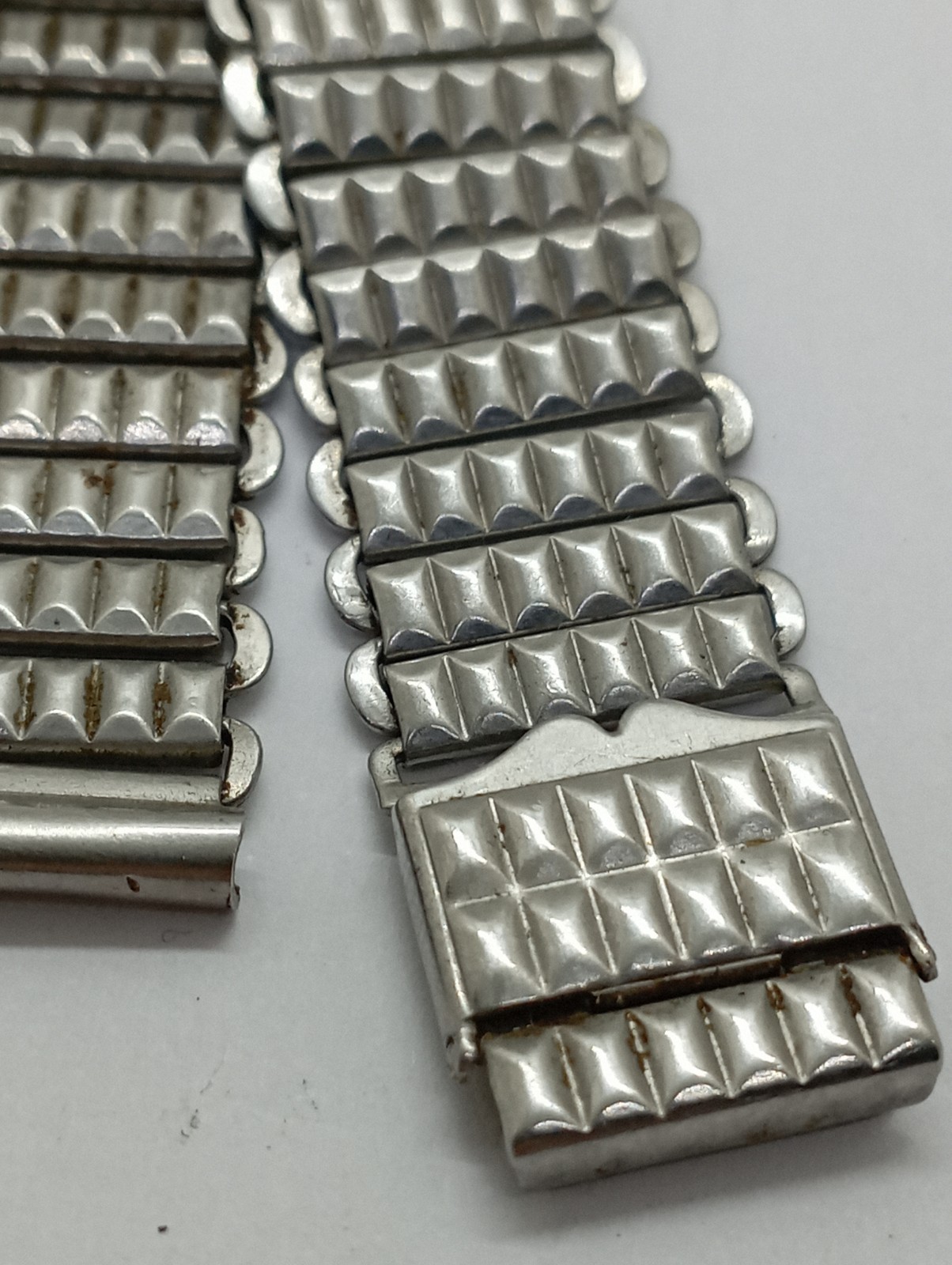 UNIQUE BONKLIP STEEL Ladder Bamboo TANK Trench Watch Bracelet 1930’s 14mm.