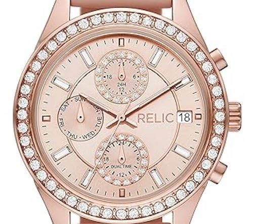 Relic by Fossil Camila Chronograph Womens Watch ZR15993 OFF WHITE SILICONE STRAP