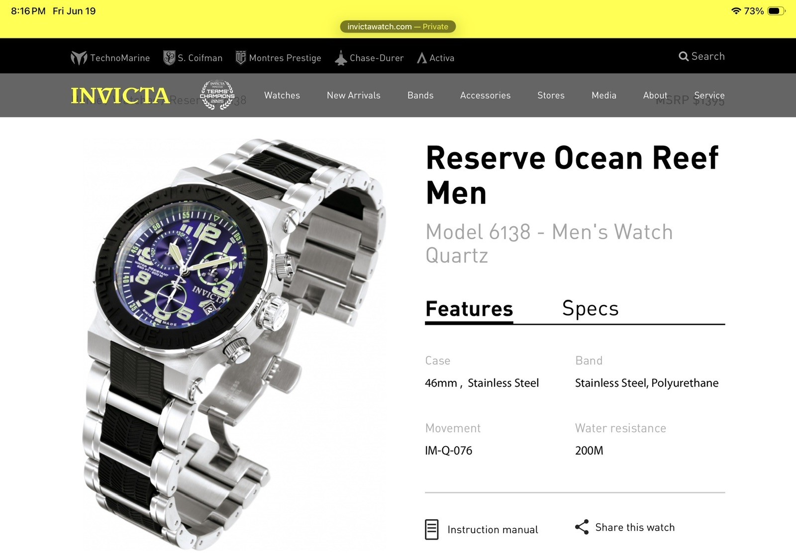 Invicta 6310 Wrist Watch