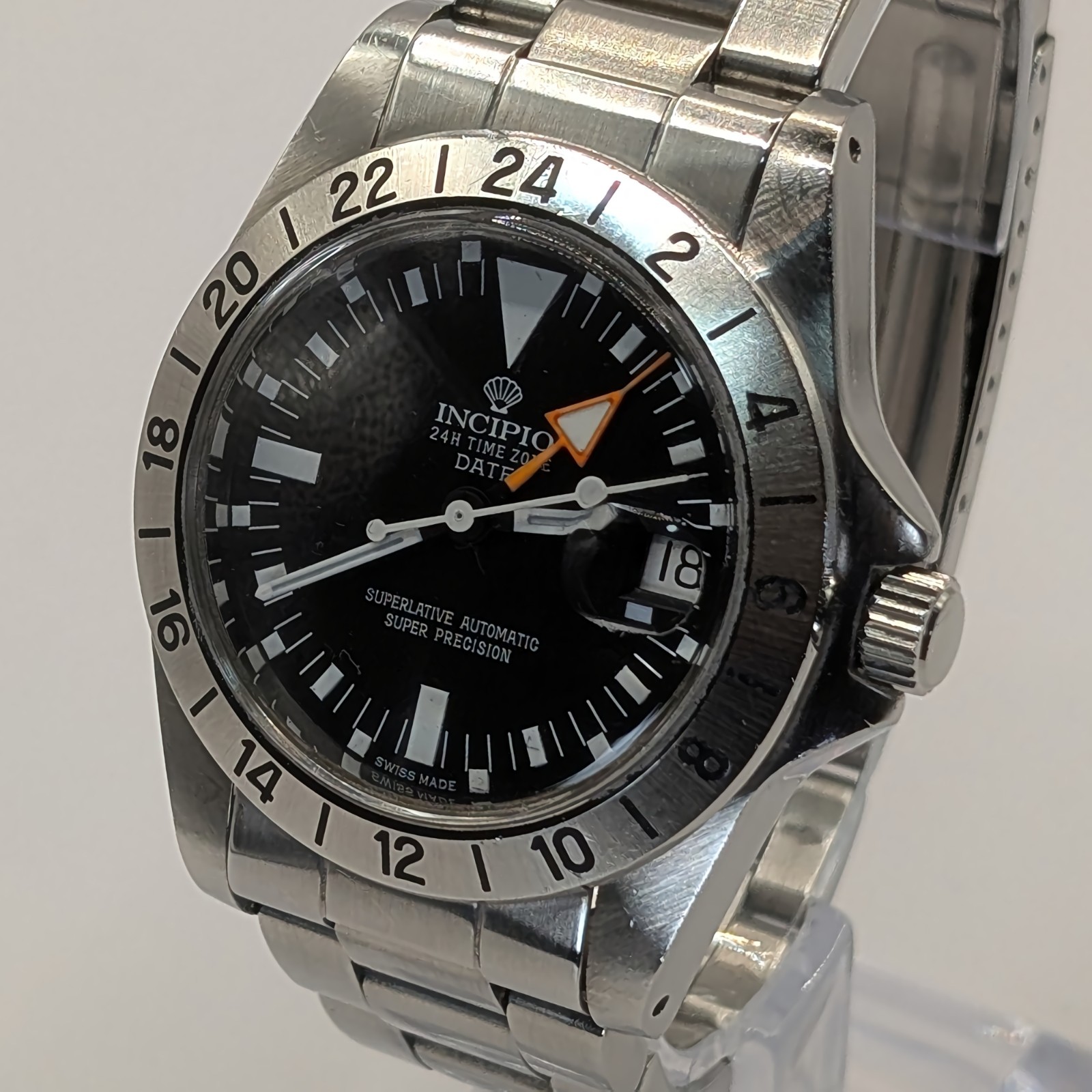 INCIPIO9 GMT Swiss ETA stainless steel Automatic Wrist Watch Begin 1999