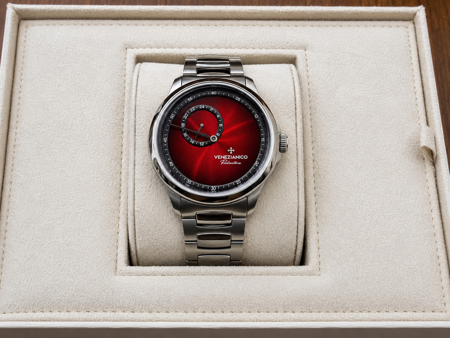 Venezianico Redentore Enigma 40mm UNWORN + Red Fume Leather band + CANOVA band