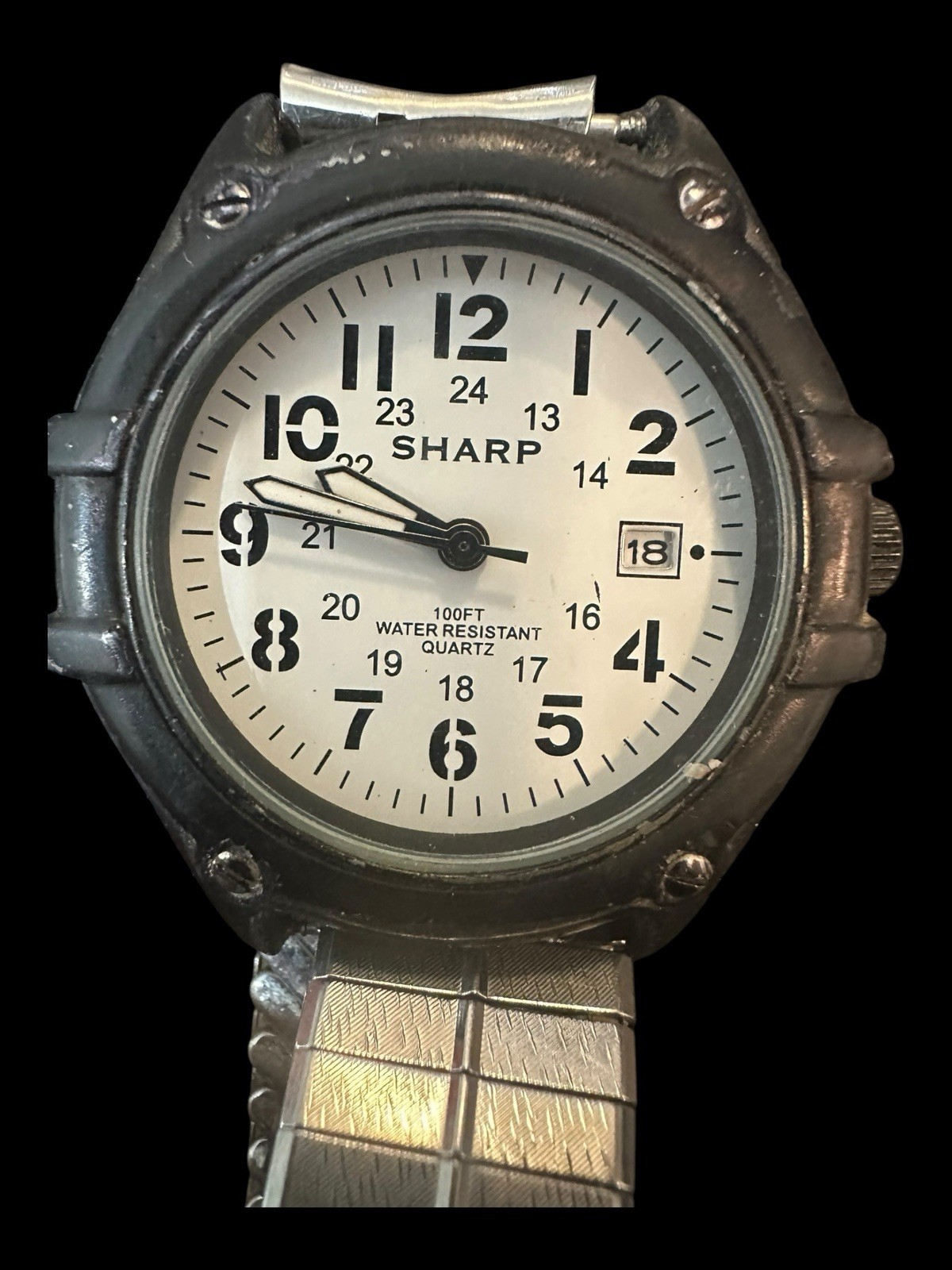 Classic Analog SHARP SHP5738 Japan Movement 100ft WR 38mm Watch – New Battery