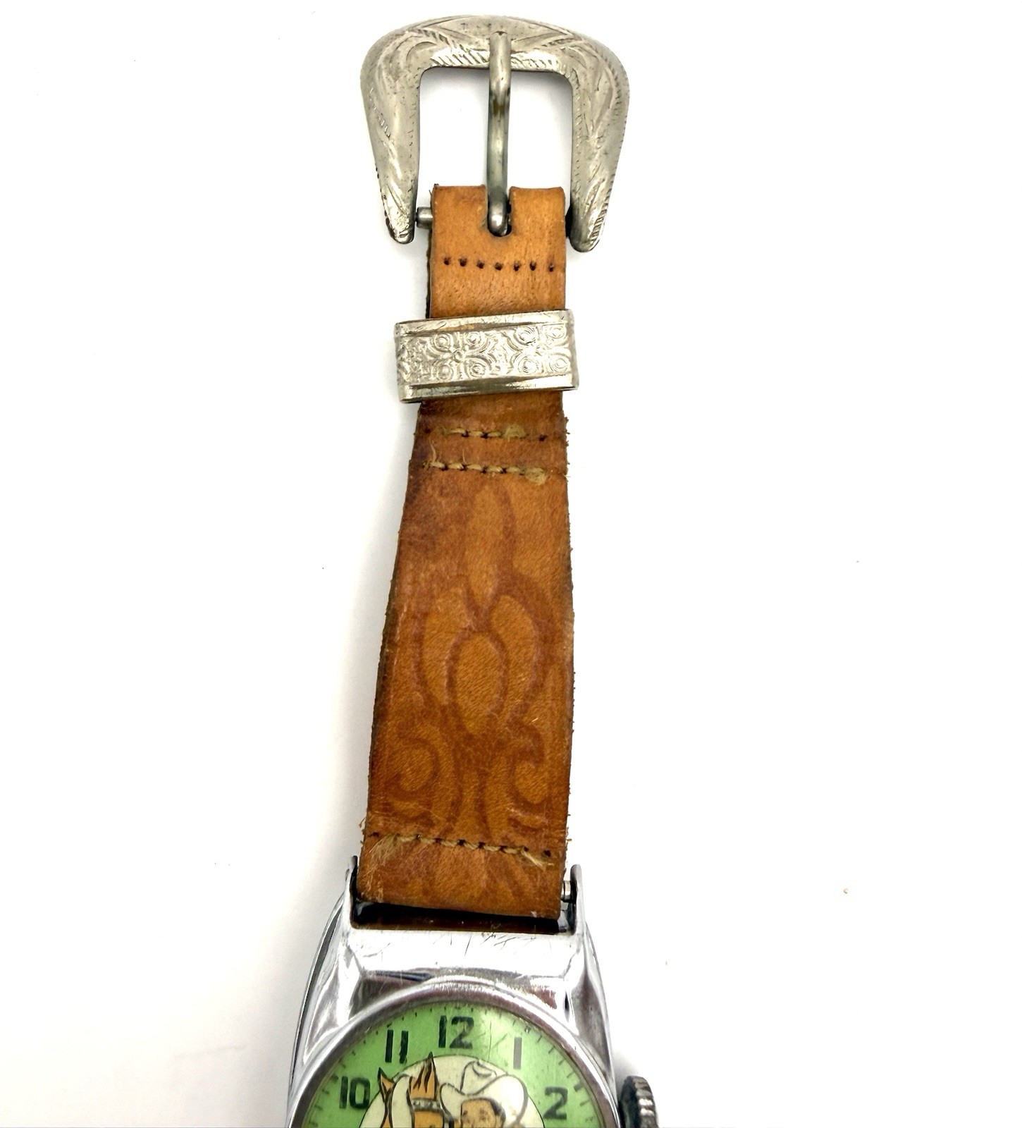 Vintage Roy Rogers Trigger Character manual wind Watch Western Cowboy **READ**