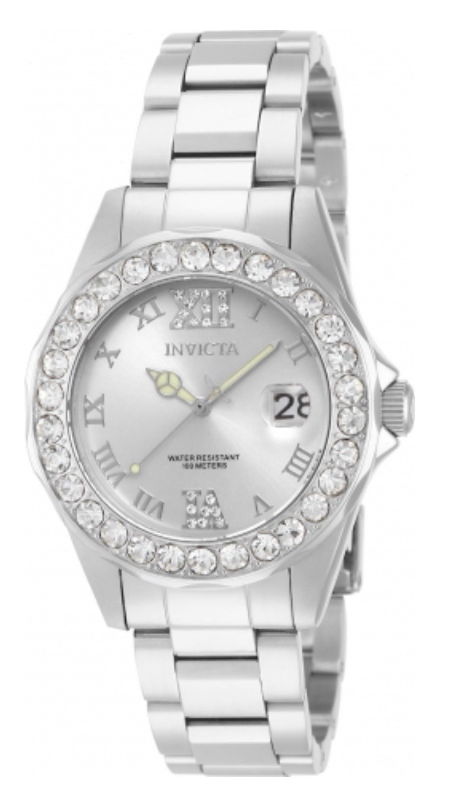 Invicta 38mm Lady Pro Diver Watch 100m H2o Resistant, Crystal Bezel #15251