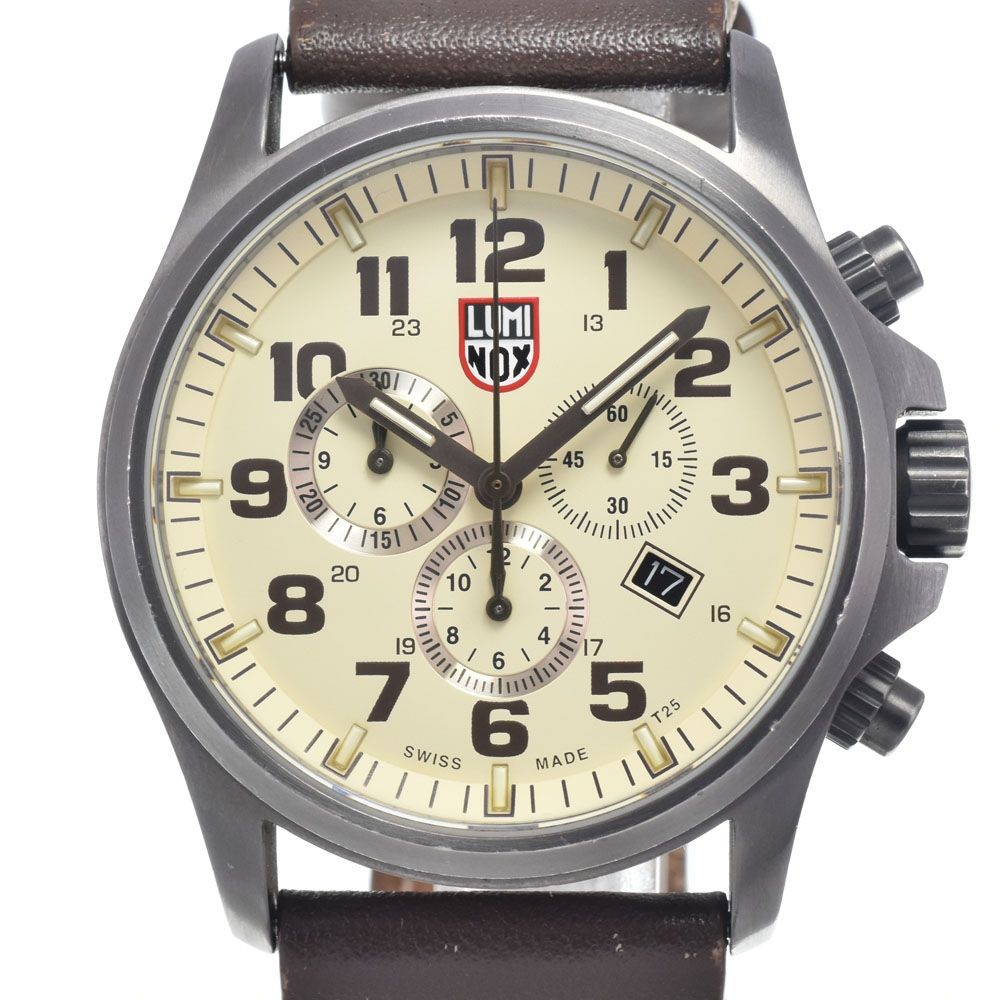 LUMINOX Atacama Field Watch Ivory Dial 45mm Stainless Steel Leather Band