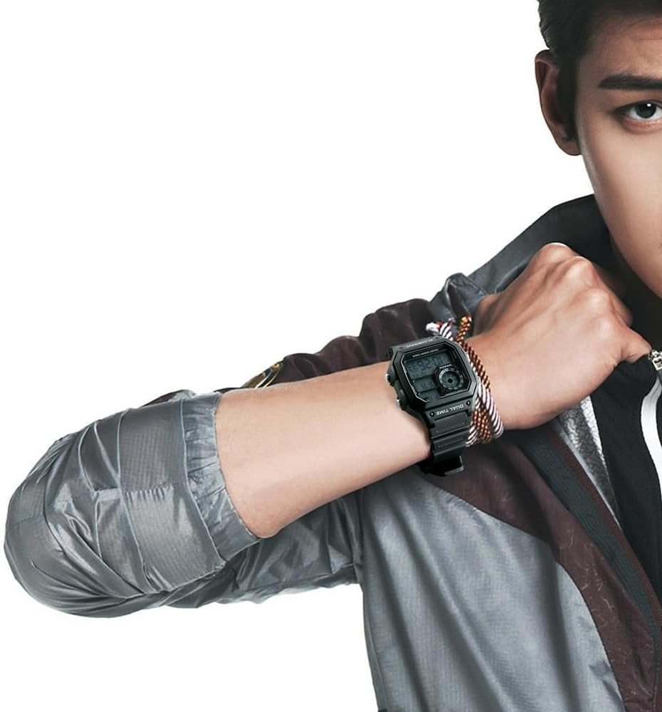 Men’S Digital Multi-Function Watches Dual Time Alarm Stopwatch Countdown Backlig