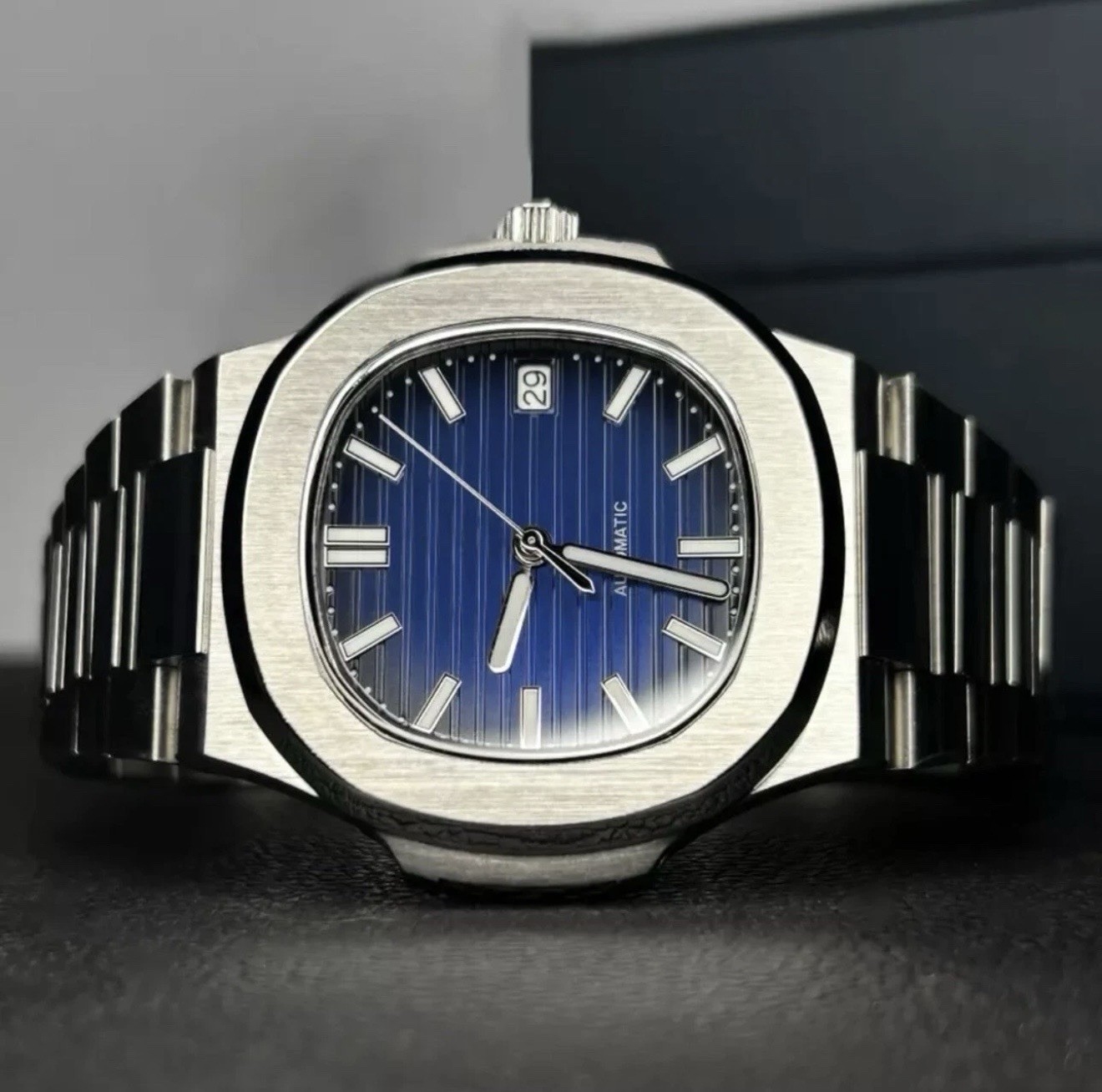 Custom 40mm Dark Blue “Jumbo” Mod Watch w/NH35 Automatic Movement